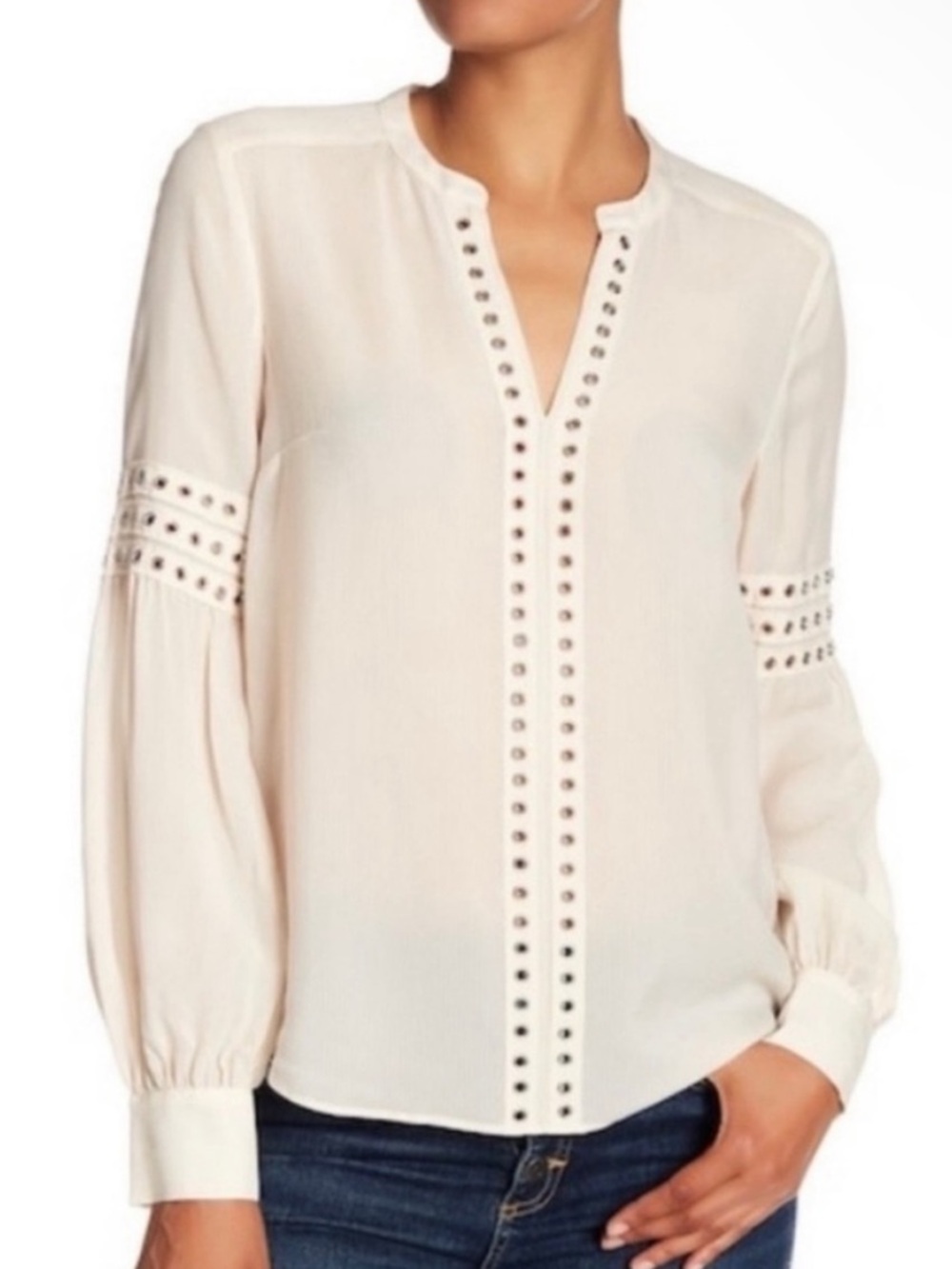Veronica Beard Willa Grommet Blouse
